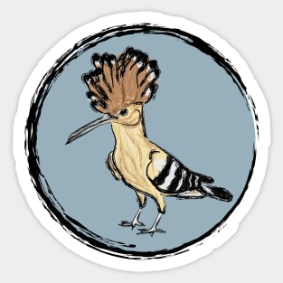 Artwork of an Eurasian Hoopoe Bird II Sticker